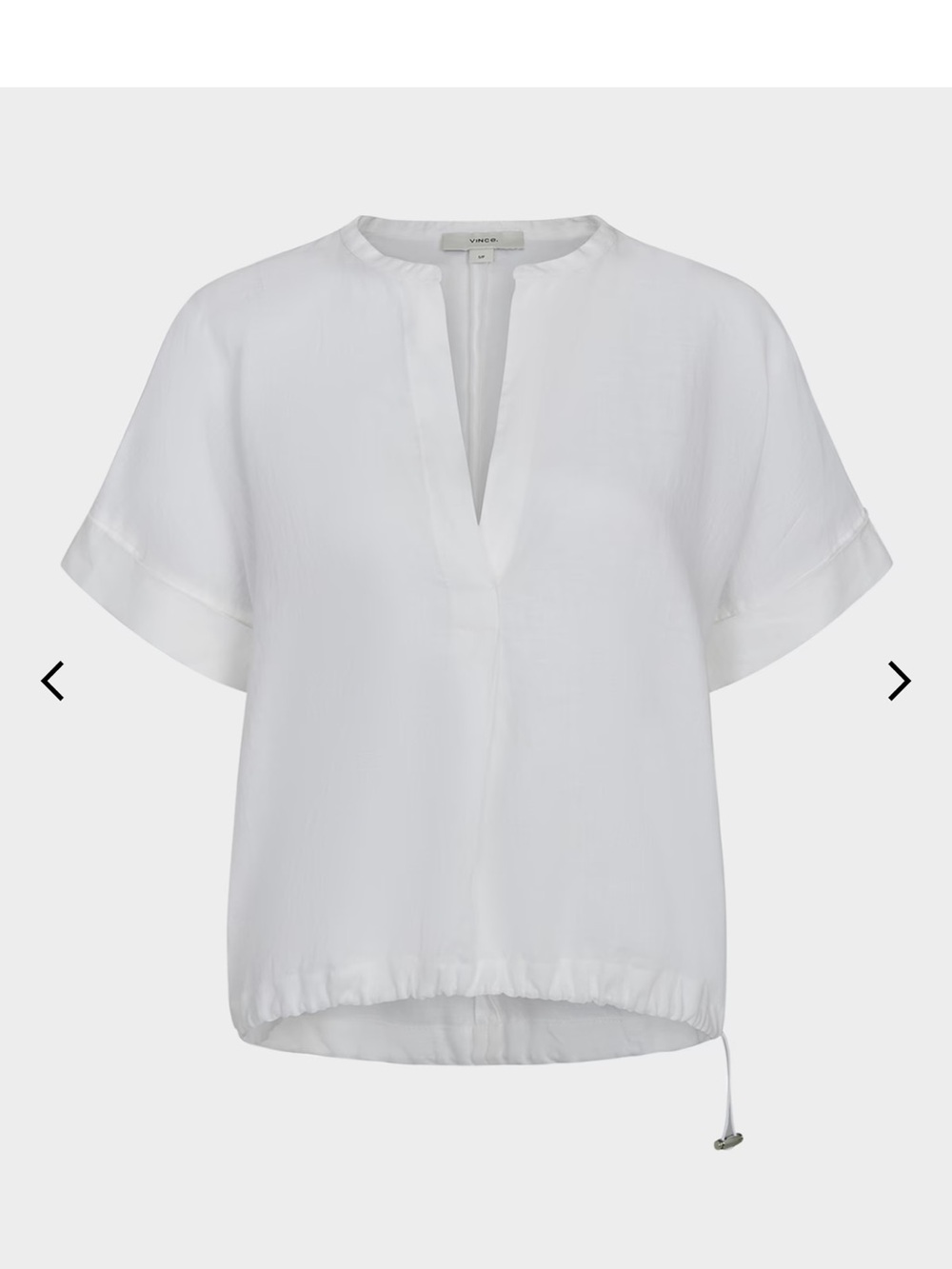 Vince Linen Drawcord-Hem Blouse